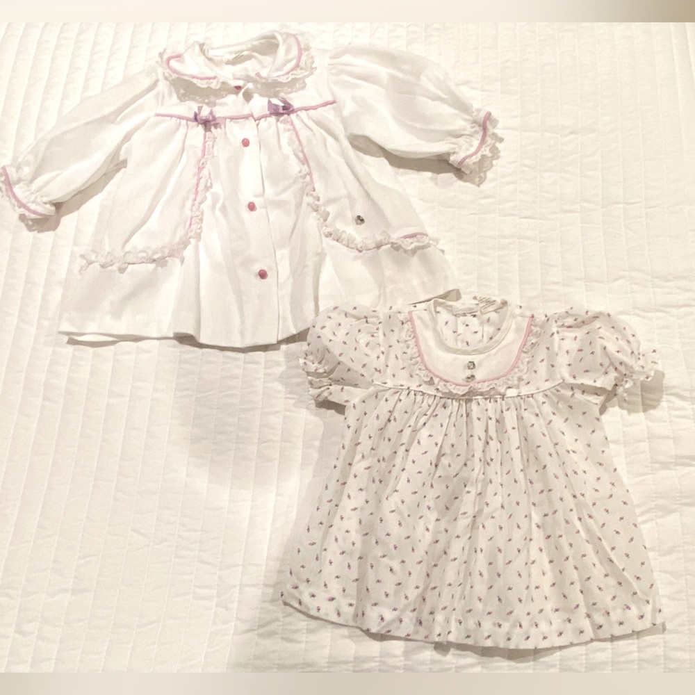 Vintage Sears Infant Baby Girls Jacket & Floral Dress Medium 21-26 lbs
